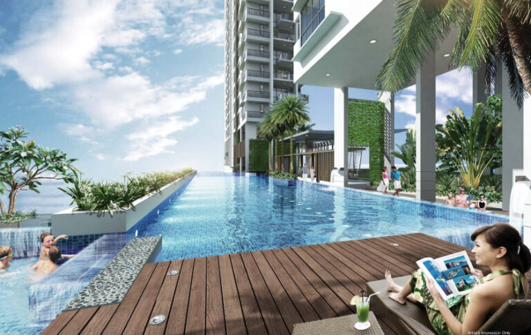 New Condominium with Water Features at Pool Area